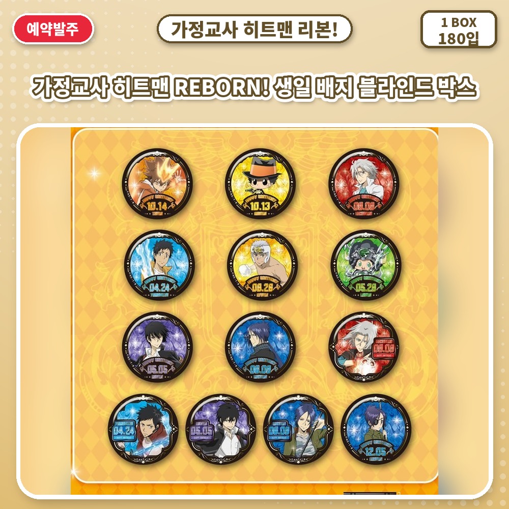 가정교사 히트맨 REBORN! 생일 배지 블라인드 박스