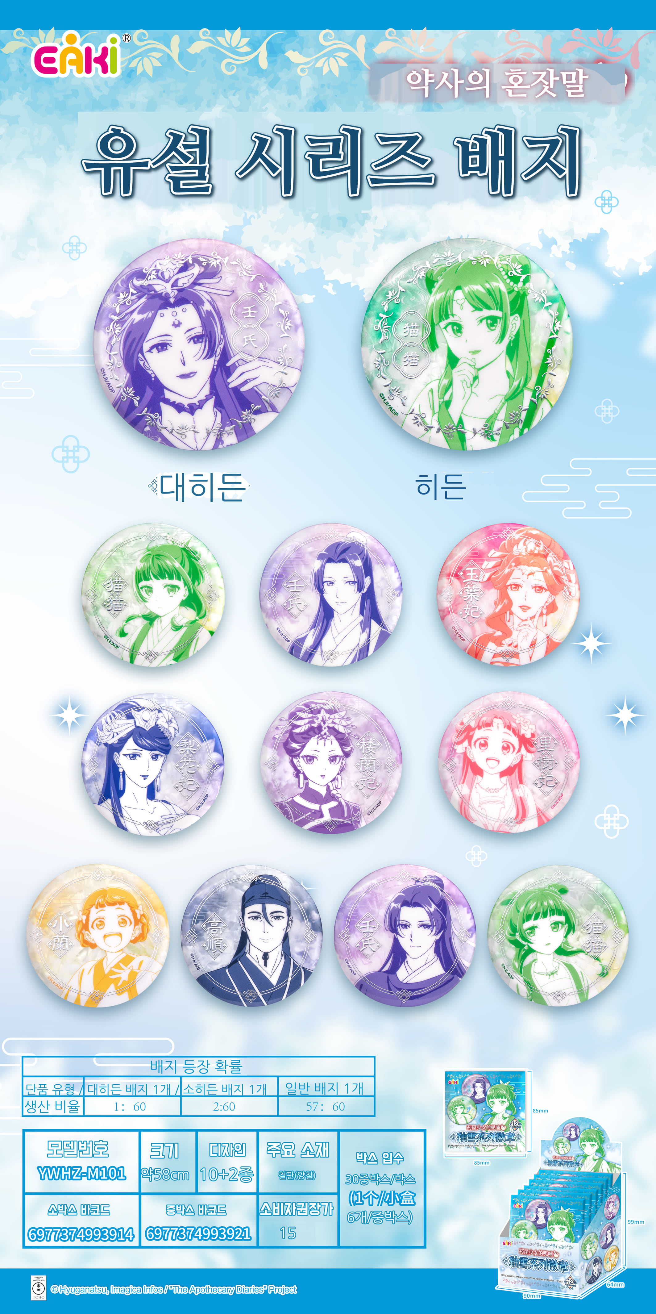 약사의 혼잣말-유설(釉雪) 시리즈 배지 블라인드 박스 상세 이미지